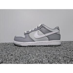 Nike Dunk Low Two-Toned White Wolf Grey Sneaker (PS) Kids Size 11C